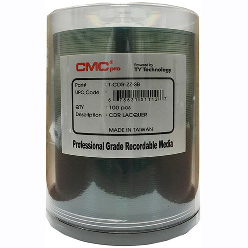 CMC Pro 700MB CD-R 48x Shiny Silver Lacquer Discs (100-Pack Cakebox)