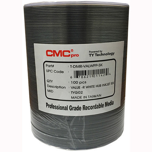CMC Pro DVD-R 4.7GB 8x Value Inkjet Printable Discs (100-Pack)