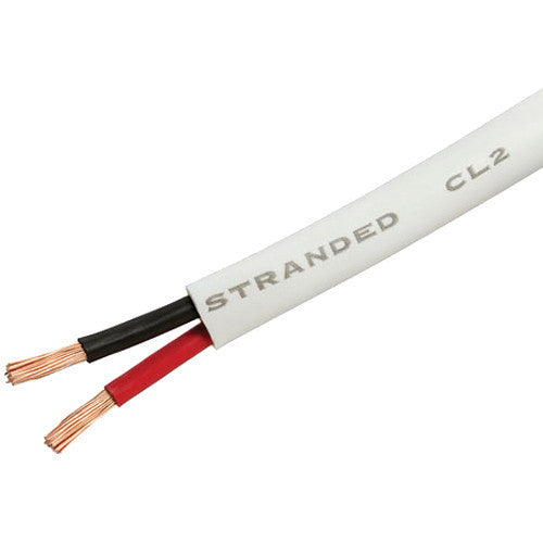 Cmple 16 AWG CL2 Rated 2-Conductor Loud Speaker Cable for In Wall Installation (White, 100')