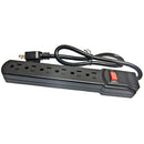 Comprehensive 6-Outlet Surge Protector with 12' Power Cord (Black)