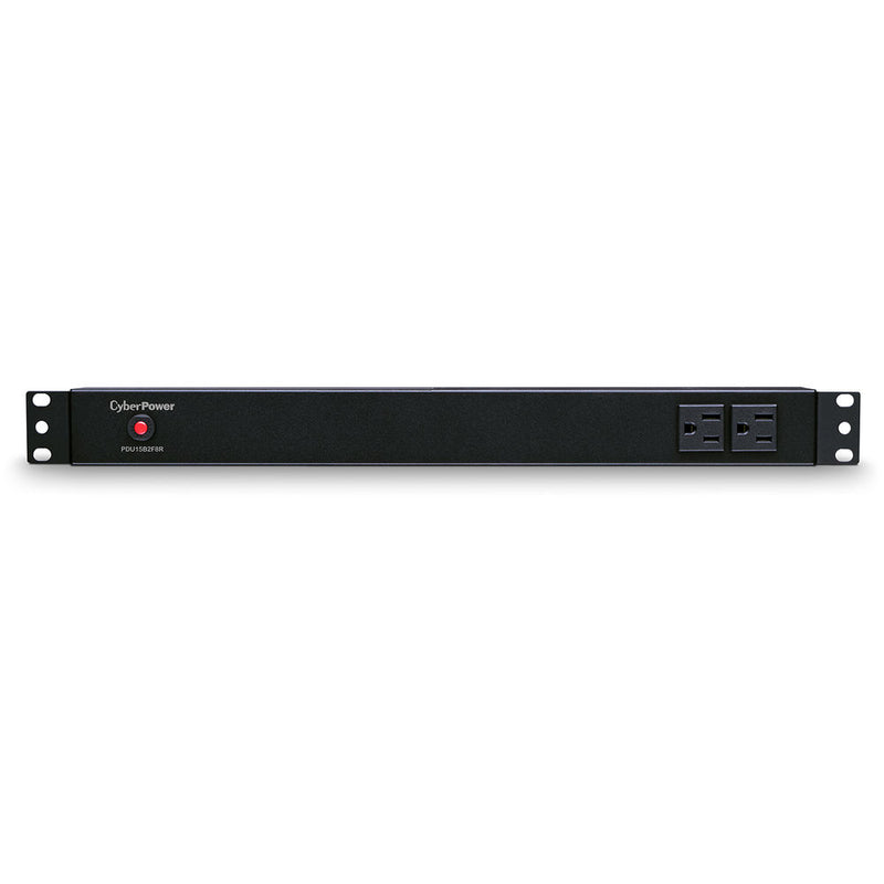 CyberPower (15)12A/100-125V/50/60Hz/PDU/Nema 5-15P Plug/8-R/2-F Nema 5-15R OUTS/1U/15'Cord