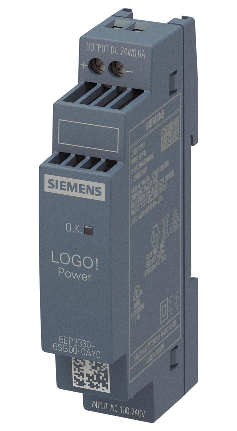 Siemens 6EP3330-6SB00-0AY0 AC/DC DIN Rail Power Supply (PSU) ITE 1 Output 30 W 24 V 1.3 A