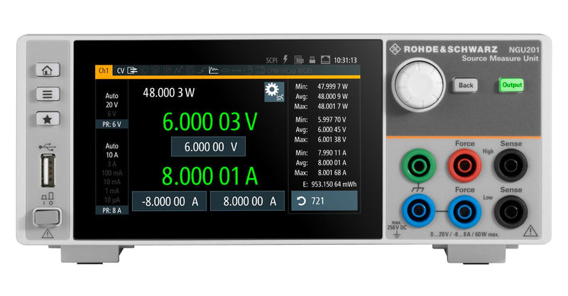 Rohde &amp; Schwarz NGU201COM NGU201COM Source Measure Unit SMU 1-Channel 2-Quadrant 20V 3A 60W With Digital I/O Option Complete Pack