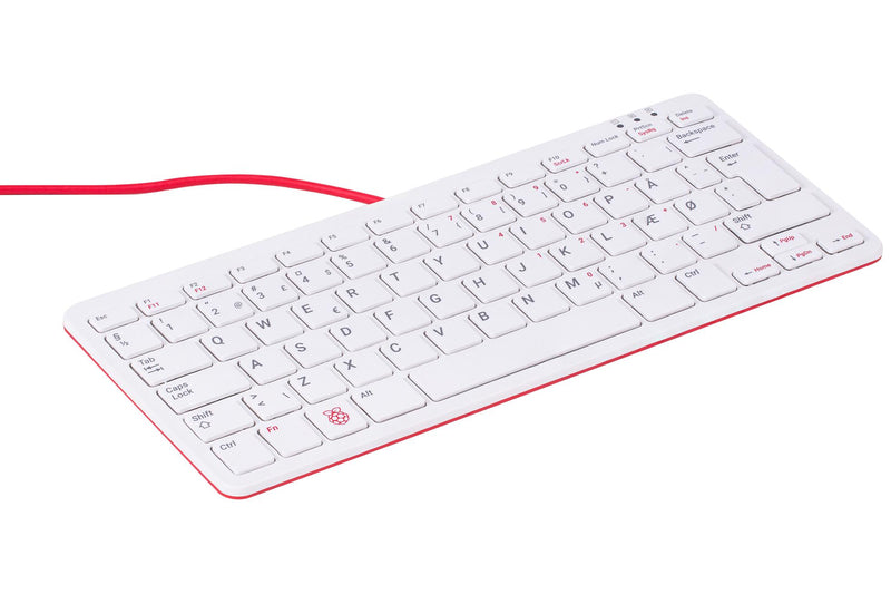 RASPBERRY-PI RPI-KEYB (DK)-RED/WHITE RPI-KEYB (DK)-RED/WHITE Raspberry Pi Keyboard Red/White - Denmark