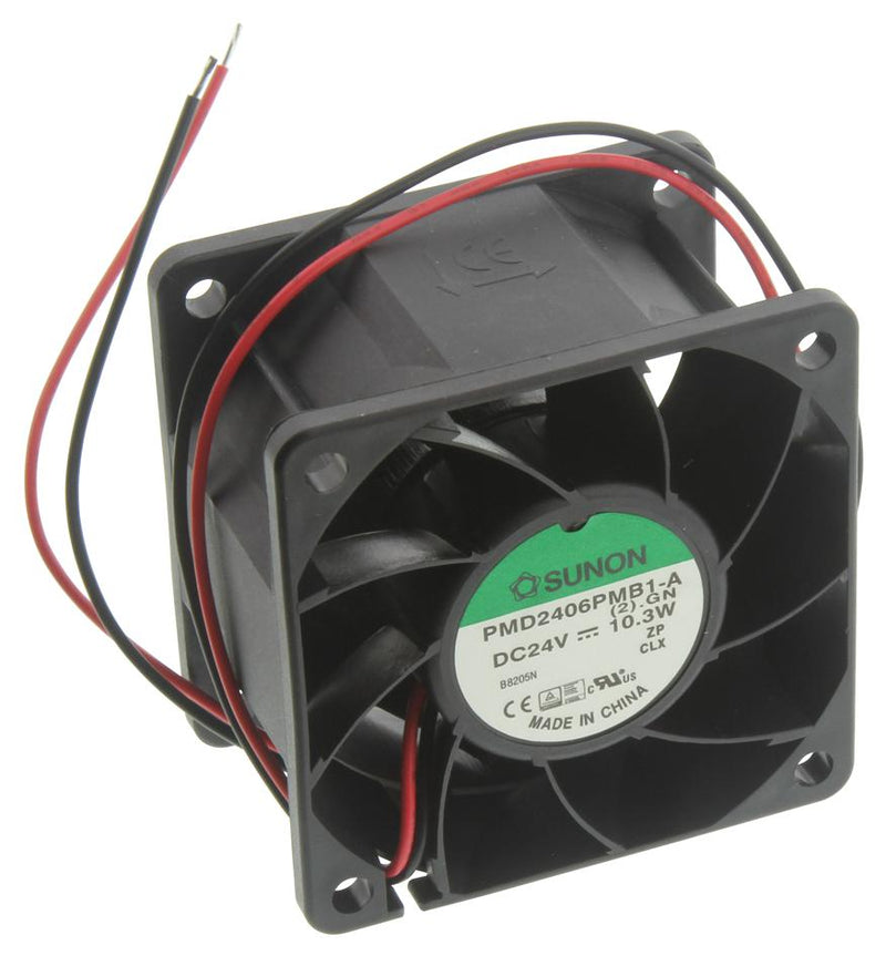 Sunon PMD2406PMB1-A.(2).GN PMD2406PMB1-A.(2).GN DC Axial Fan 24 V Square 60 mm 38 Ball Bearing 56.5 CFM