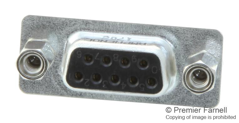 AMPHENOL ICC (COMMERCIAL PRODUCTS) L717SDEH09POL2RM8 D Sub Connector, 9 Contacts, Plug, DE, SD Series, Steel Body, Solder