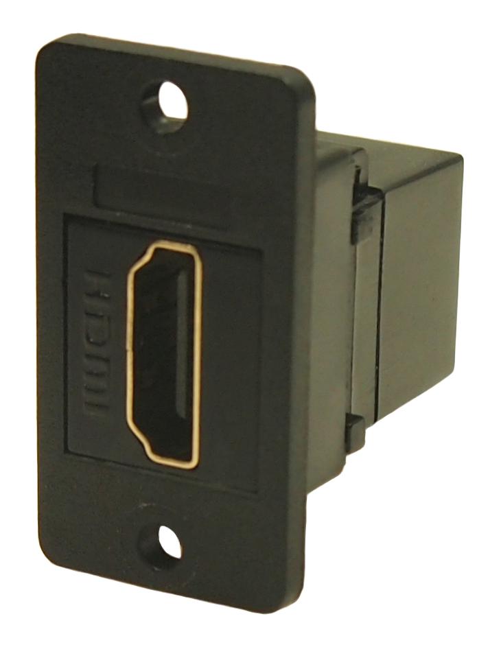 Cliff Electronic Components CP30600GX1 CP30600GX1 Slim Hdmi Socket to Feedthrough Connector Black Plastic 3.2mm Holes
