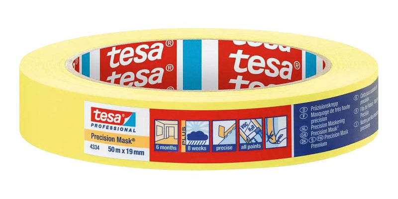 Tesa 04334-00000-00 04334-00000-00 Masking Tape Paper Yellow 50 m x 19 mm New