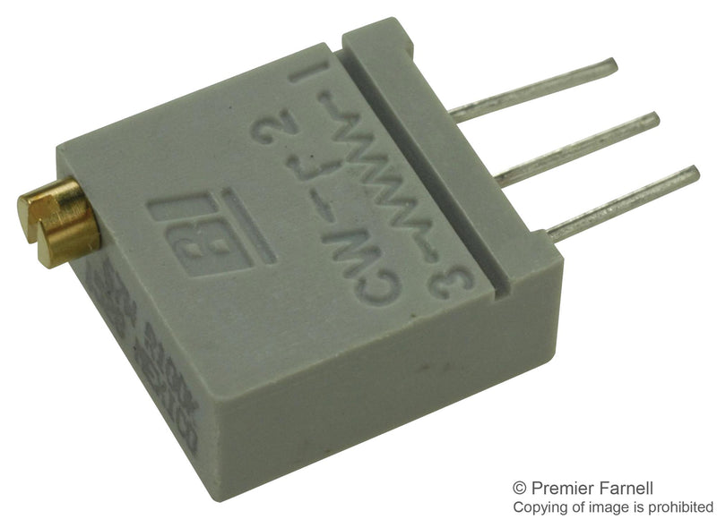 BI TECHNOLOGIES / TT ELECTRONICS 67WR100KLF Trimmer Potentiometer, 100 kohm, 500 mW, &plusmn; 10%, 67 Series, 20 Turns, Through Hole