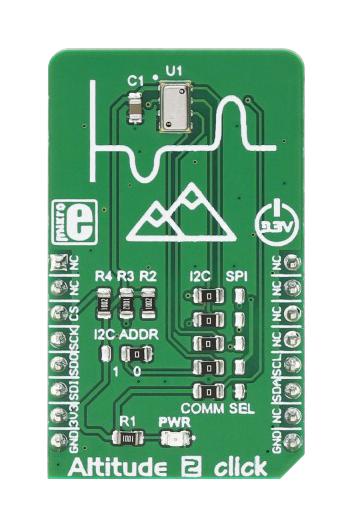 Mikroelektronika MIKROE-3030 Add-On Board Altitude 2 Click MS5607 Barometric Pressure Sensor I2C SPI Mikrobus