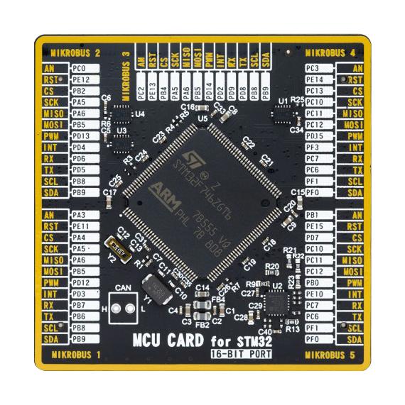 Mikroelektronika MIKROE-4642 Add-On Board Mikroe MCU Sibrain STM32 STM32F746ZGT6 2 x 168 Pin Mezzanine Connector New