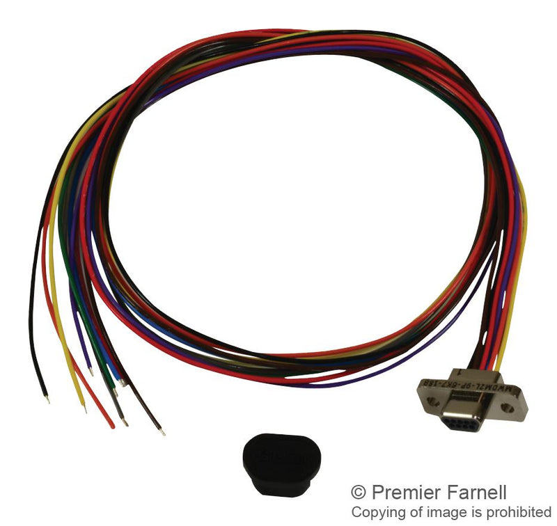 GLENAIR MWDM2L-9P-6E5-18.0B Micro D Cable Assembly, Micro-D Plug, 9 Way, Free Ends, 18 ", 457 mm, Multi-coloured, MWDM Series