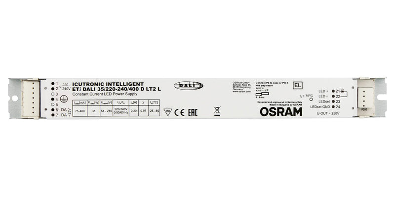 Osram ETI-DALI-35/220-240/400-D-LT2-L LED Driver Lighting 35 W 240 V 400 mA Constant Current 198