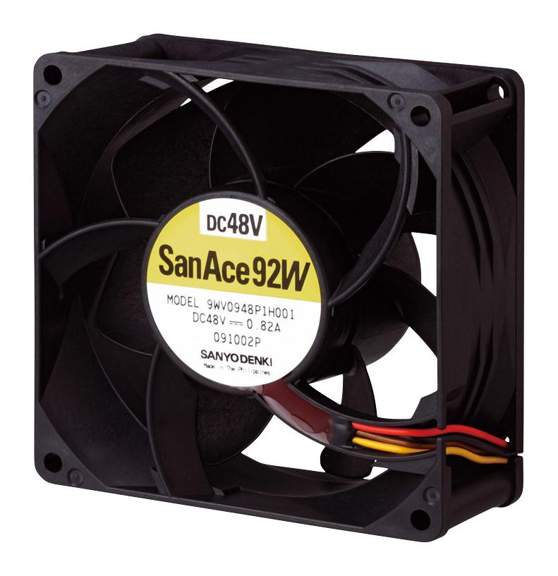 Sanyo Denki 9WV0948P1H001 DC Axial Fan 48 V Square 92 mm 38 Ball Bearing 178 CFM