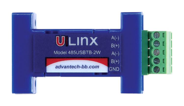 Advantech BB-485USBTB-2W-A Converter Miniature USB to RS-485 5 VDC 921.6 Kbps 0 &deg;C 70