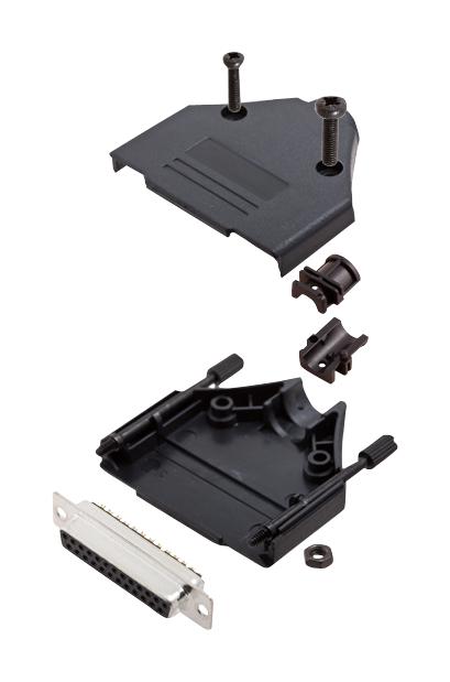 Amphenol ICC (COMMERCIAL PRODUCTS) L17DTPK-P-25+L77SDB25S D Sub Connector With Backshell DB25 25 Contacts Receptacle Solder DB DTPK-P Series