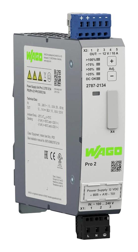 Wago 2787-2134 Power Supply AC-DC 12V 10A New