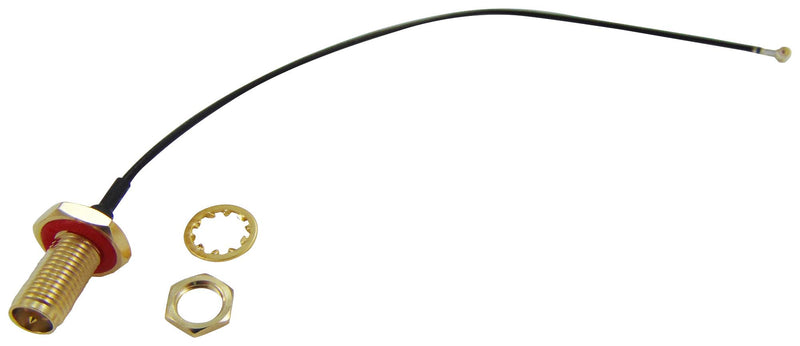 Multicomp PRO R-134G7210150CA R-134G7210150CA RF / Coaxial Cable Assembly 90&deg; U.FL Plug to SMA RP Bulkhead Jack 1.37mm 50 ohm 5.9 " 150 mm