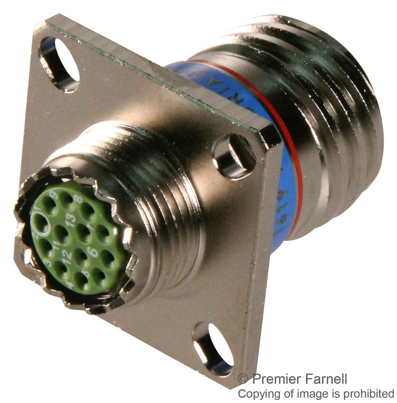 Souriau D38999/20ZD5PN Circular Connector MIL-DTL-38999 Series III Wall Mount Receptacle 5 Contacts Crimp Pin