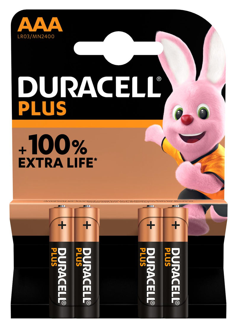 Duracell MN2400 P4 +/PWR MN2400 +/PWR Battery 1.5 V AAA Alkaline Raised Positive and Flat Negative 10.5 mm New