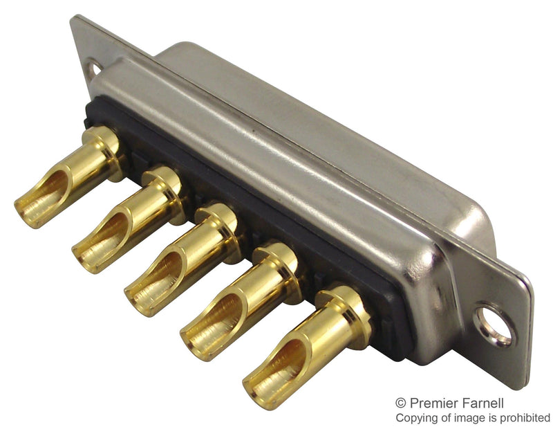 Norcomp 680S5W5203L201 Combination Layout D Sub Connector 20A IP68 Seal-D 680S Series DB-5W5 Receptacle 5 Contacts