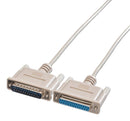 Roline 11.01.3618 Computer Cable D Subminiature Plug 25 Way Socket 5.9 ft 1.8 m Beige