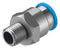 Festo QS-1/4-12 Pneumatic Fitting Push-In R1/4 14 bar 12 mm Brass QS