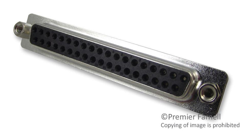 AMPHENOL L17HTNCHSOL2RM81C D Sub Connector, 37 Contacts, Receptacle, DC, HTN Series, Steel Body, Through Hole