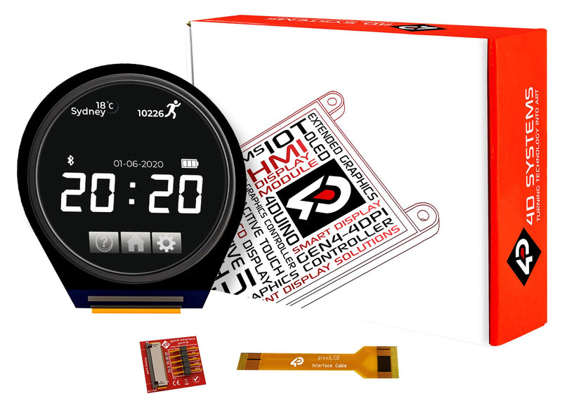 4D Systems PIXXILCD-13P2 HMI Panel LCD TFT Display 300 cd/m2 240 x Pixels 15 Way FPC