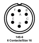 ITT Cannon MS3102E14S-6S MS3102E14S-6S Circular Connector MIL-DTL-5015 Series Box Mount Receptacle 6 Contacts Solder Socket Threaded