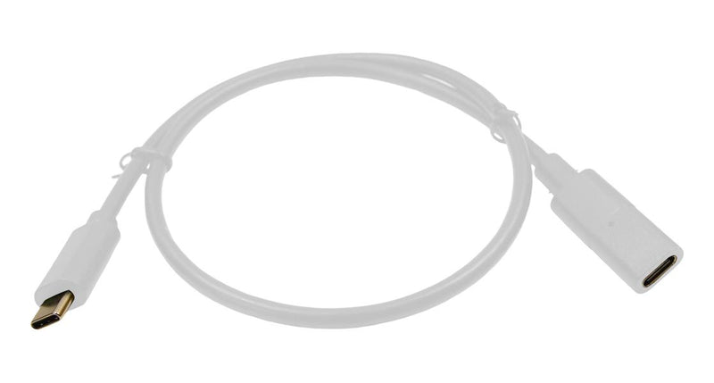 Multicomp PRO MP-FCR72001W USB Cable Extension Type C Plug to Receptacle 500 mm 19.7 " 3.1 White New