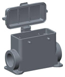 TE Connectivity T1490160129-000 T1490160129-000 Heavy Duty Connector Base Bulkhead Mount Side Entry Aluminium Alloy Body 2 Lever H16B