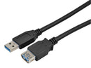 Multicomp MC002724 USB Cable Type A Plug Receptacle 1.83 m 6 ft 2.0 Black