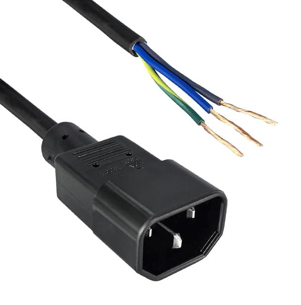Qualtek Electronics 317003-01 Power Cord IEC 60320 C14-FREE END 59"