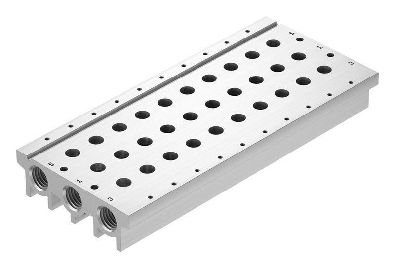 Festo VABM-L1-18S-G38-10 Manifold Rail 10 Outlet G3/8 Vabm Series VUVG-S18 Solenoid/G1/4 In-Line Valves