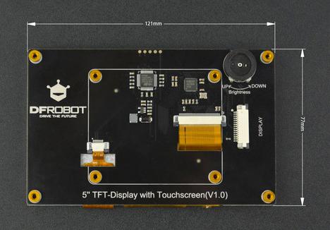 Dfrobot DFR0550 Display Module TFT Touchscreen 3.3 V 800 X 480 Resolution 60 Hz Raspberry Pi 3B/3B+/4B