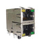 Amphenol ICC RJSAE-5081-02 RJ45 Conn R/A Jack 8P8C 2PORT TH New