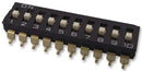 OMRON ELECTRONIC COMPONENTS A6S0104H DIP / SIP Switch, 10 Circuits, SPST, SMD, DIP Unsealed, 24 VDC
