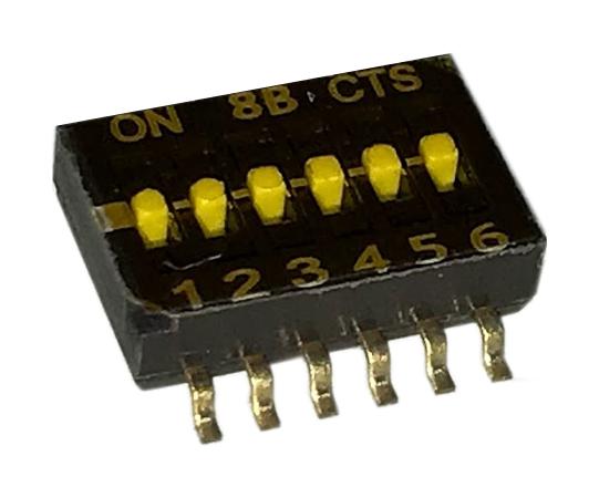 CTS 218-6LPST 218-6LPST DIP / SIP Switch 6 Circuits Flush Slide Surface Mount Spst 50 V 100 mA