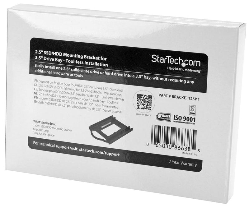 Startech BRACKET125PT Drive Bracket Sata IDE 2.5" SSD/HDD Mount Black