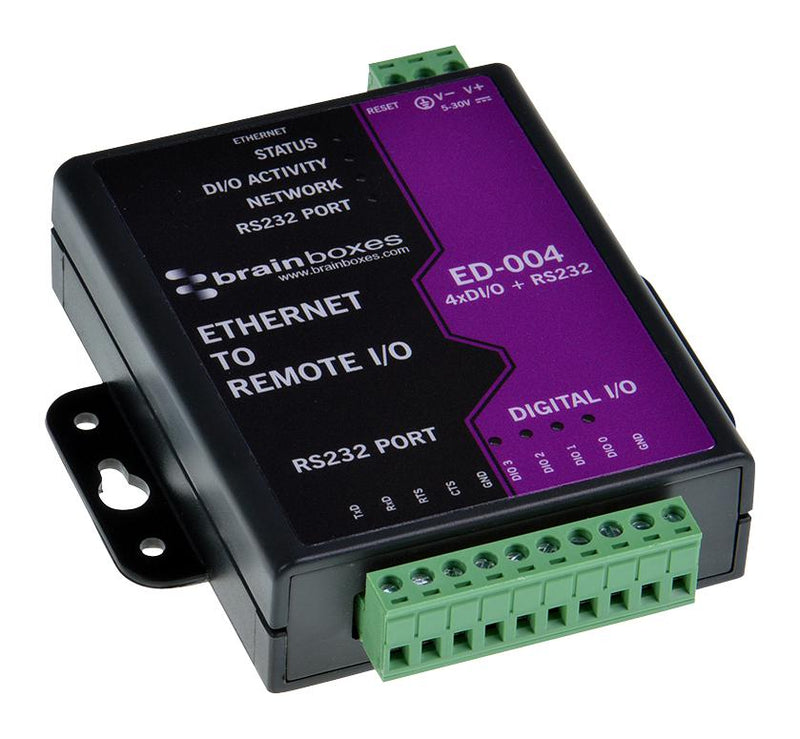 Brainboxes ED-004 I/O Module Ethernet to Digital 4 Ports RS232
