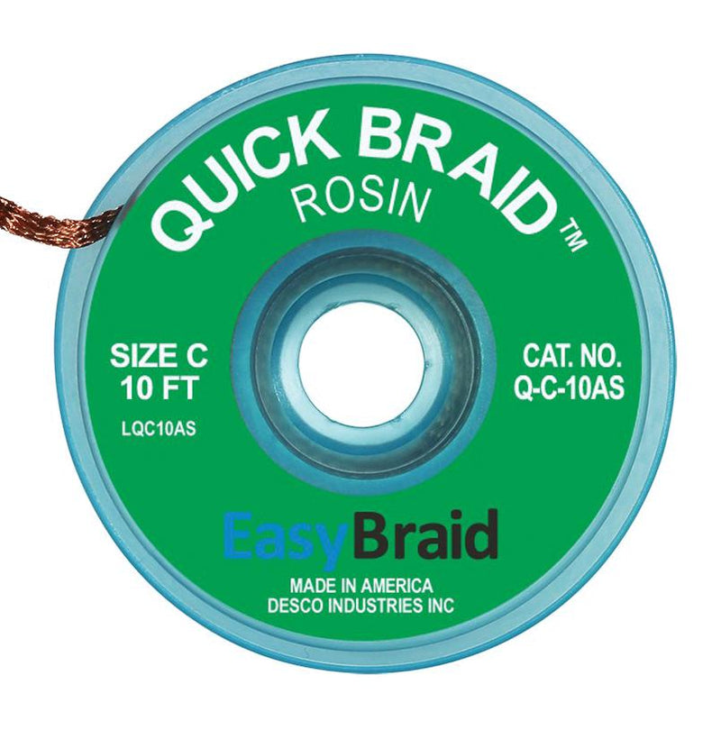 Easybraid Q-C-10AS Desoldering Braid 0.075" X 10FT Green