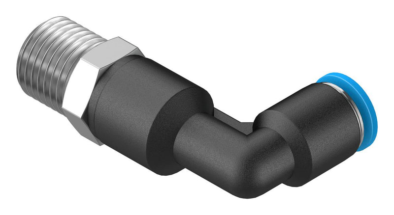 Festo QSLL-1/4-6 Pneumatic Fitting Push-In L-Fitting R1/4 14 bar 6 mm PBT (Polybutylene Terephthalate) Qsll