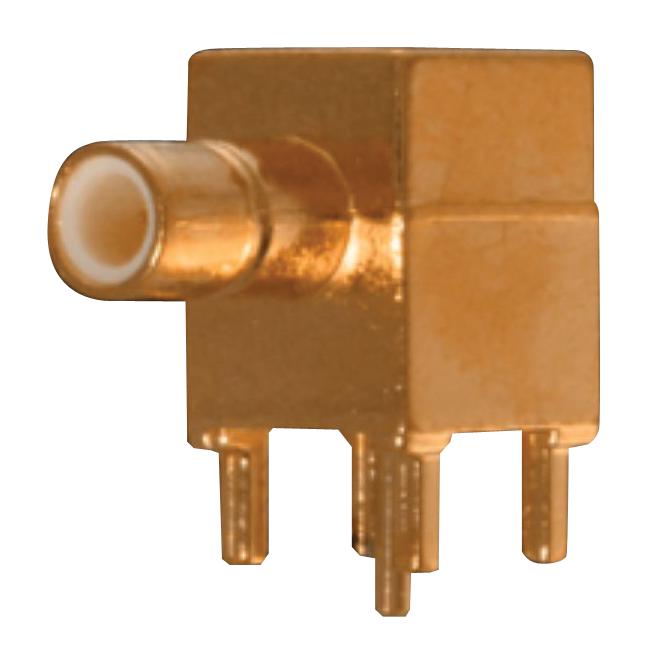 Johnson - Cinch Connectivity 131-1701-371 RF / Coaxial Connector SMB Right Angle Jack Solder 50 ohm RG58 RG178 RG316 Brass