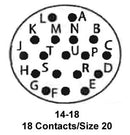 ITT Cannon KPT02E14-18SWA71 KPT02E14-18SWA71 Circular Connector KPT Box Mount Receptacle 18 Contacts Solder Socket Bayonet 14-18