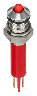 APEM Q6P1CXXR12E LED Panel Mount Indicator, Red, 12 VDC, 6 mm, 20 mA, 40 mcd, IP67