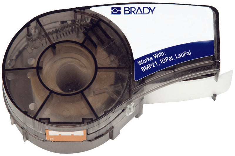Brady M21-375-461 Label Tape 0.375INX21FT BLACK/CLEAR