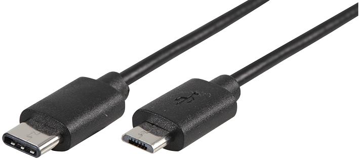 PRO Signal PSG91207 PSG91207 USB Cable Type C Plug to Micro B 1 m 3.28 ft 2.0 Black