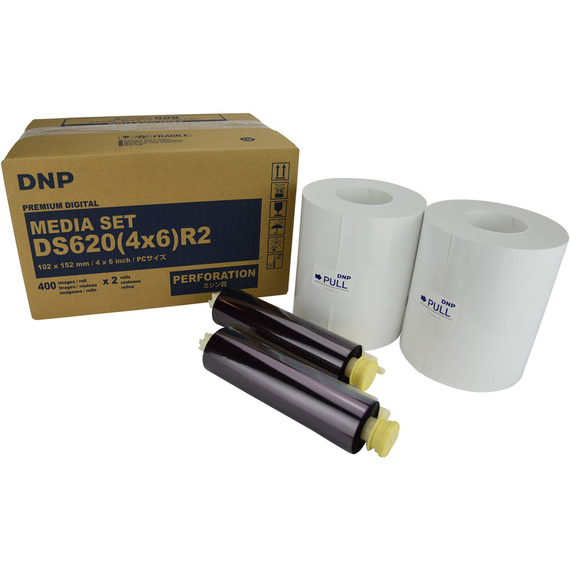 DNP 4 x 6" Single Perforated Media Set for DS620A Printer (2-Pack)