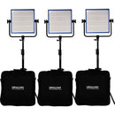 Dracast LED1000 Pro Bi-Color LED 3-Light Kit with V-Mount Battery Plates and Stands